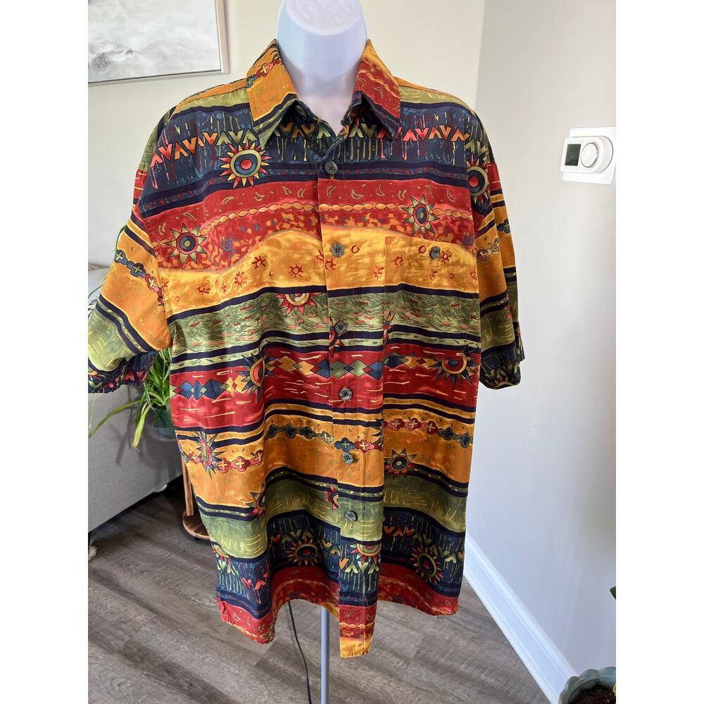 The Territory Ahead Mens Tribal Southwestern Button Up Shirt Large #431